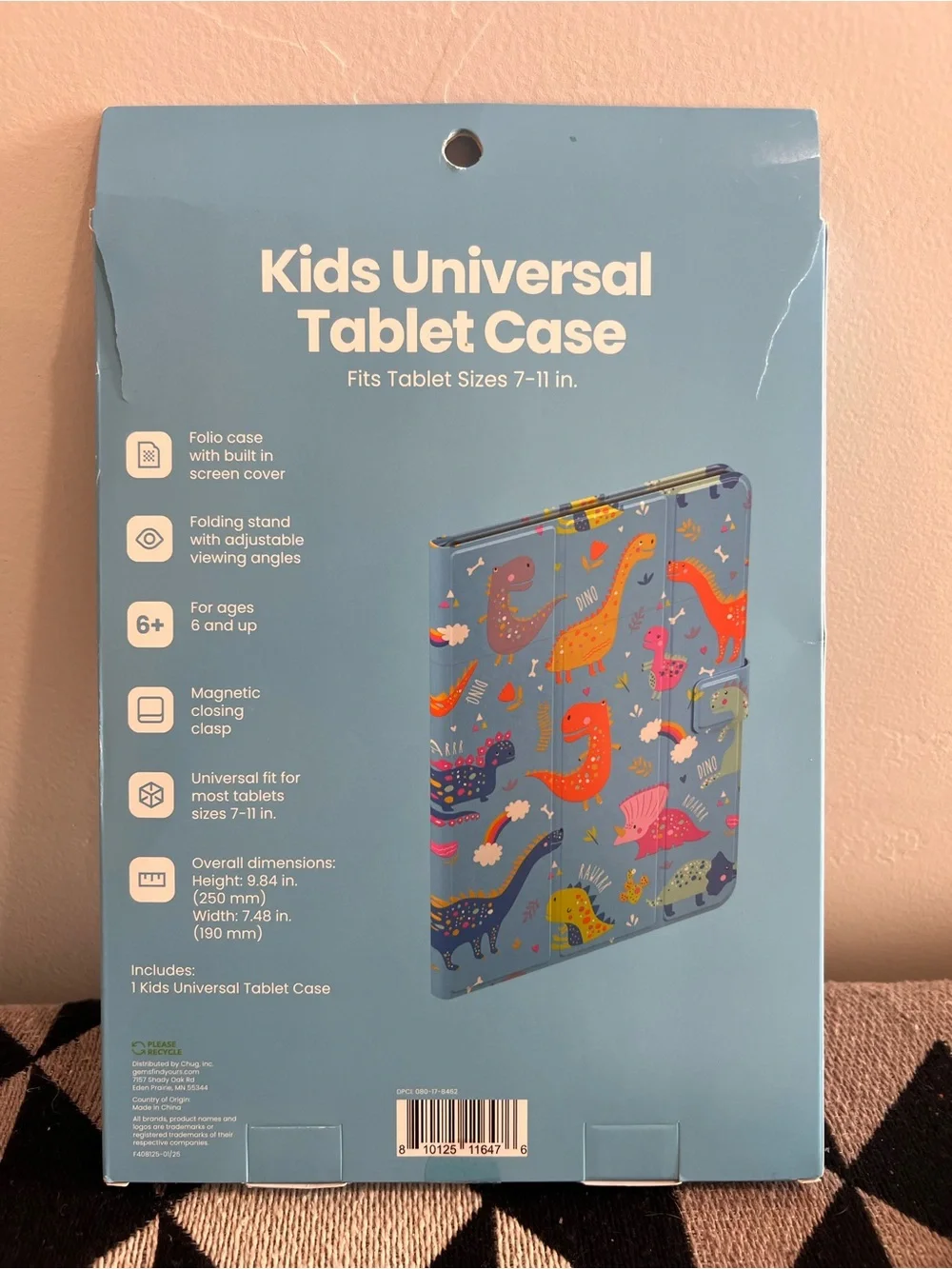 Kids Universal Dino Tablet Case - Blue